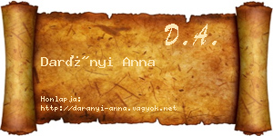 Darányi Anna névjegykártya