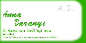 anna daranyi business card